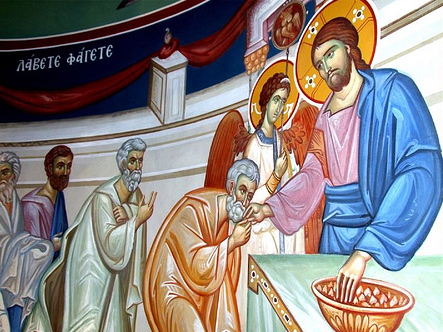 Christus geeft Petros Communie